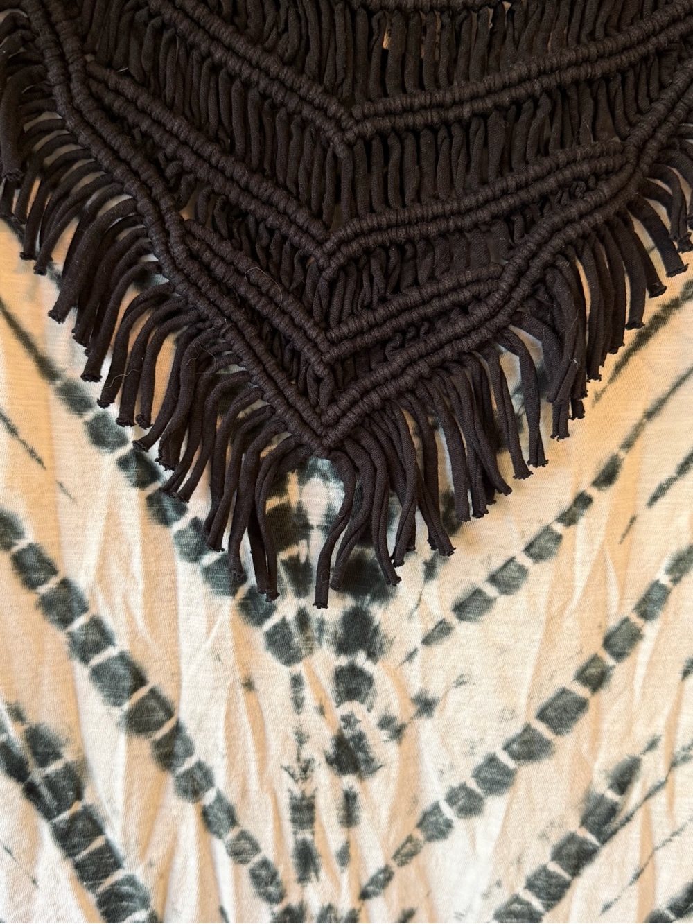 Pepin Tie Dye Macramé Fringe Tunic Top SIZE MEDIUM - Picture 4 of 7